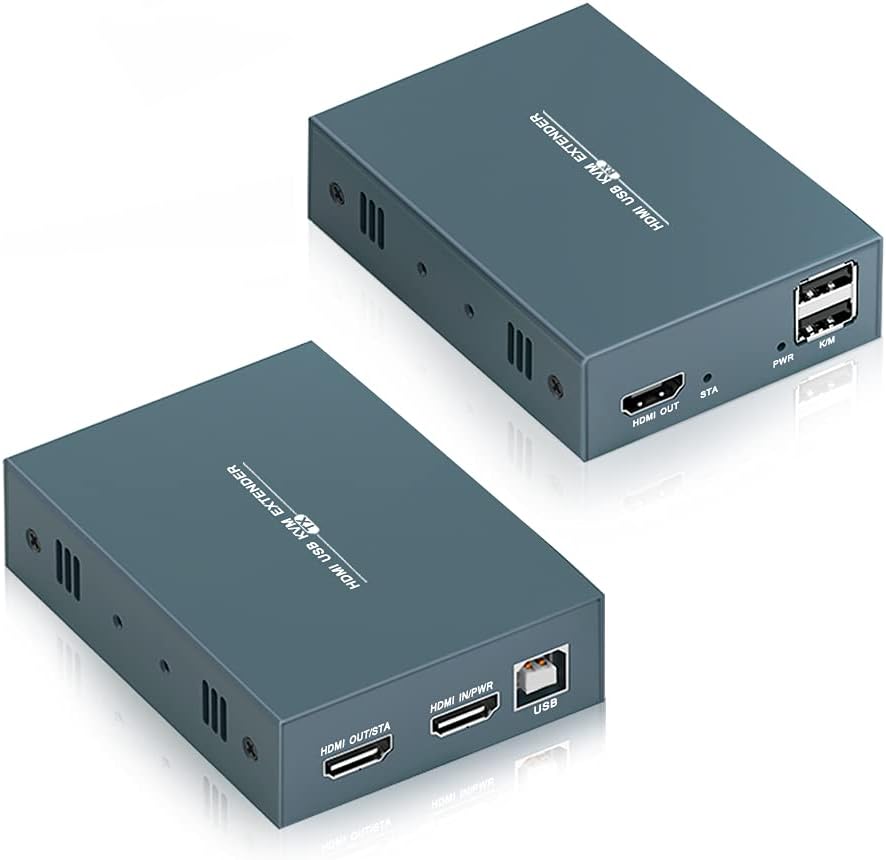 HDMI KVM Extender Over Single Ethernet Cable with Loop Out & POC Function Q43985