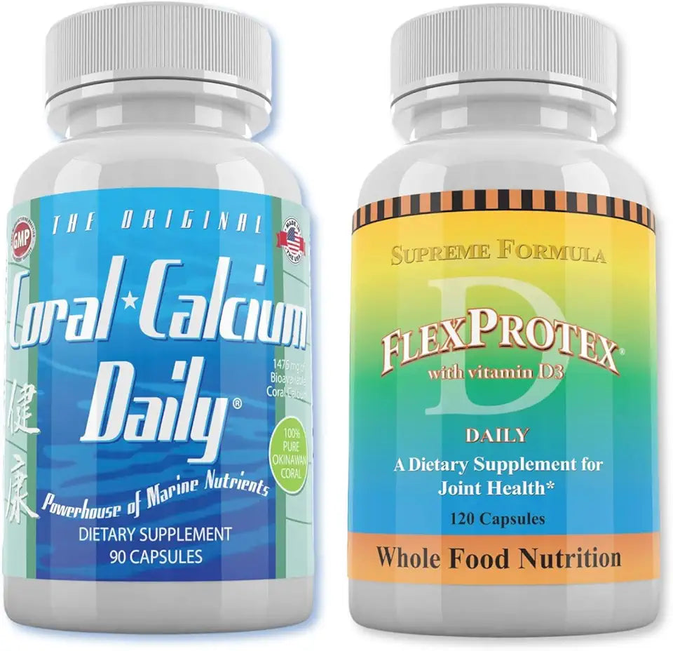 Coral Calcium Daily & FlexProtex D Bone & Joint Support Combo Q4042