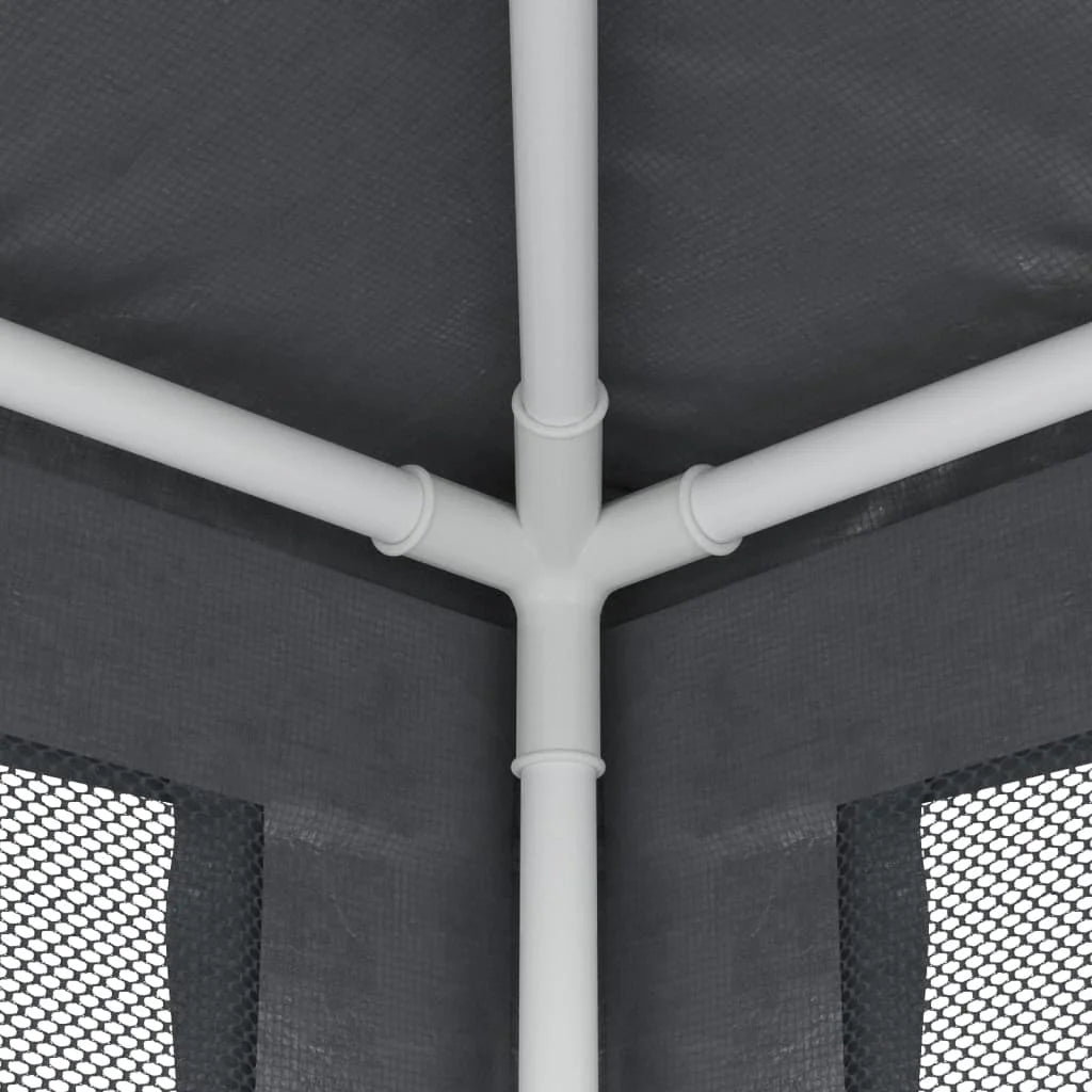 Party Tent with 8 Mesh Sidewalls Anthracite 29.5'x13.1' HDPE B82250