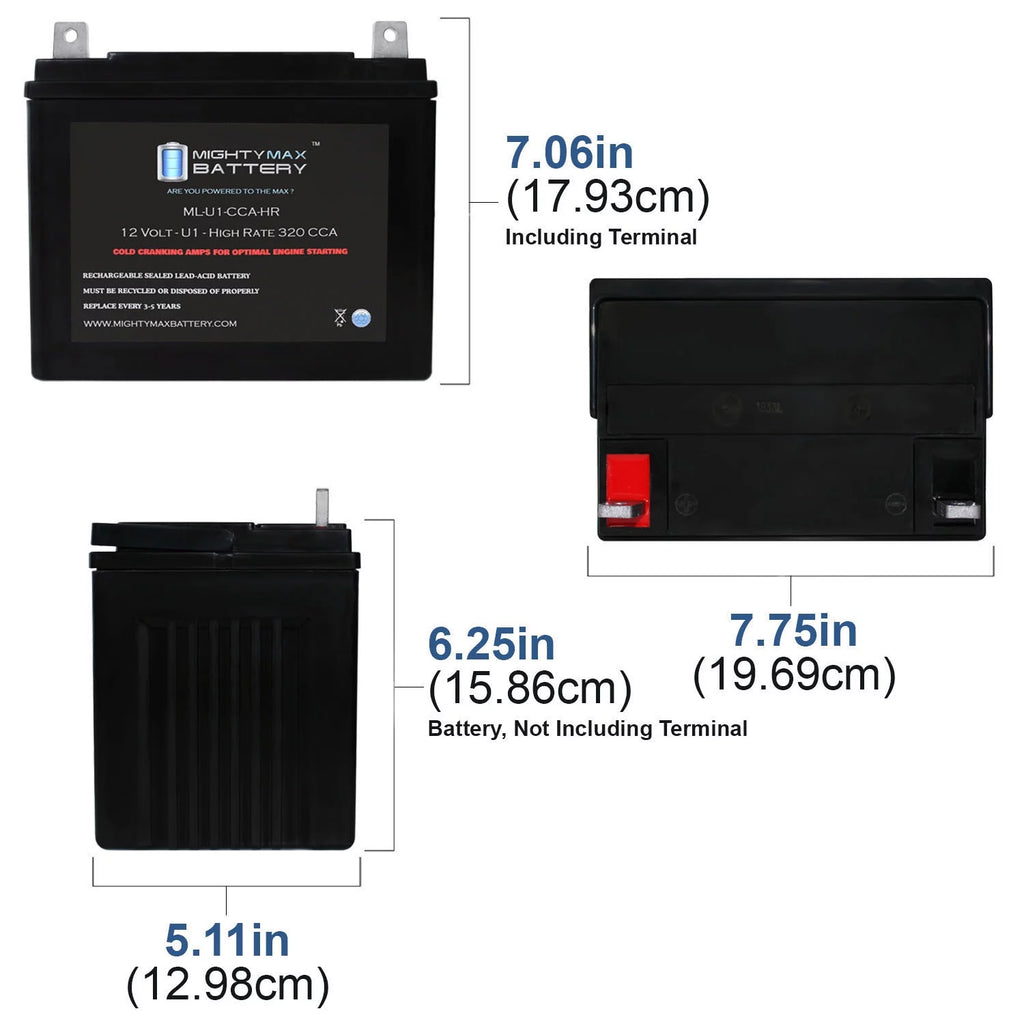 12 Volt 320 CCA Rechargeable SLA AGM Battery T50896
