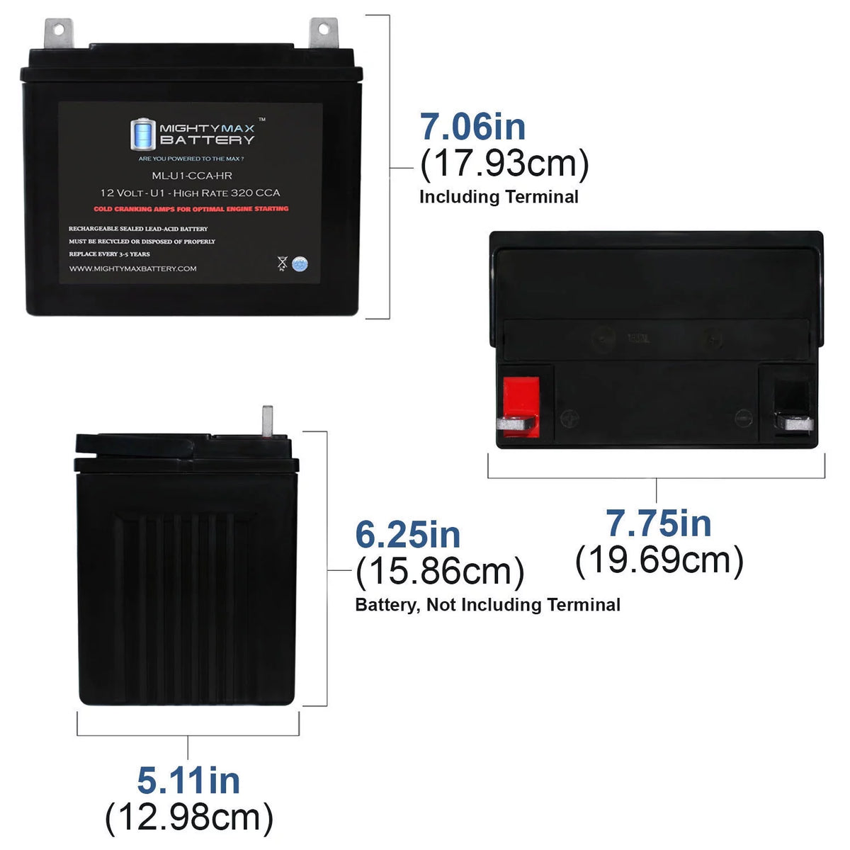 12 Volt 320 CCA Rechargeable SLA AGM Battery T50896