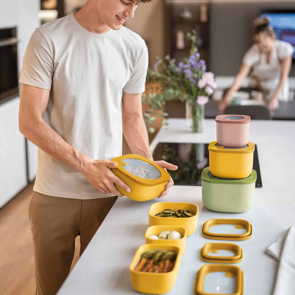 Airtight Fridge Freezer Microwave Containers Mango Yellow 2800cc U272