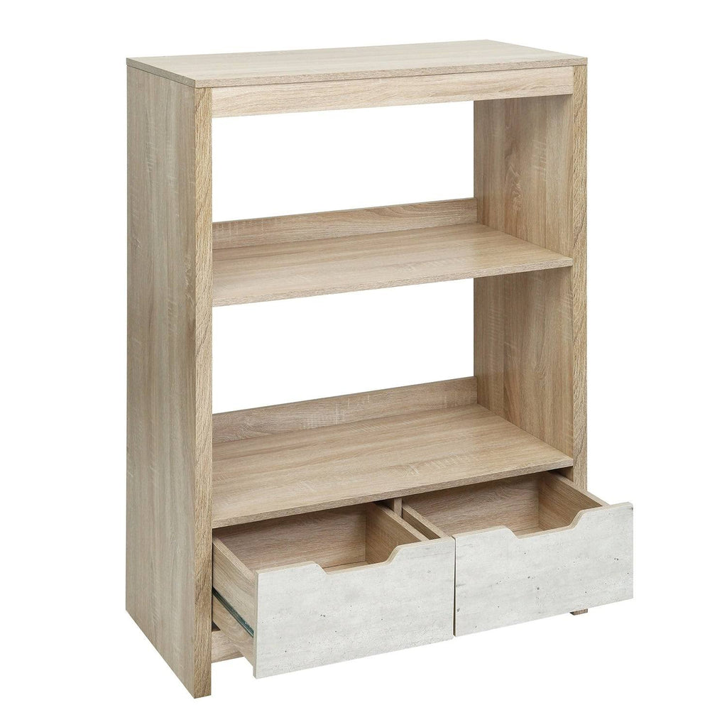 3-Shelf with Drawers MDF Bookcase Storage V1820