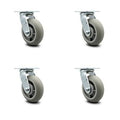 Set of 4 Thermoplastic Rubber Swivel Caster with 6x22 Wheel H286546