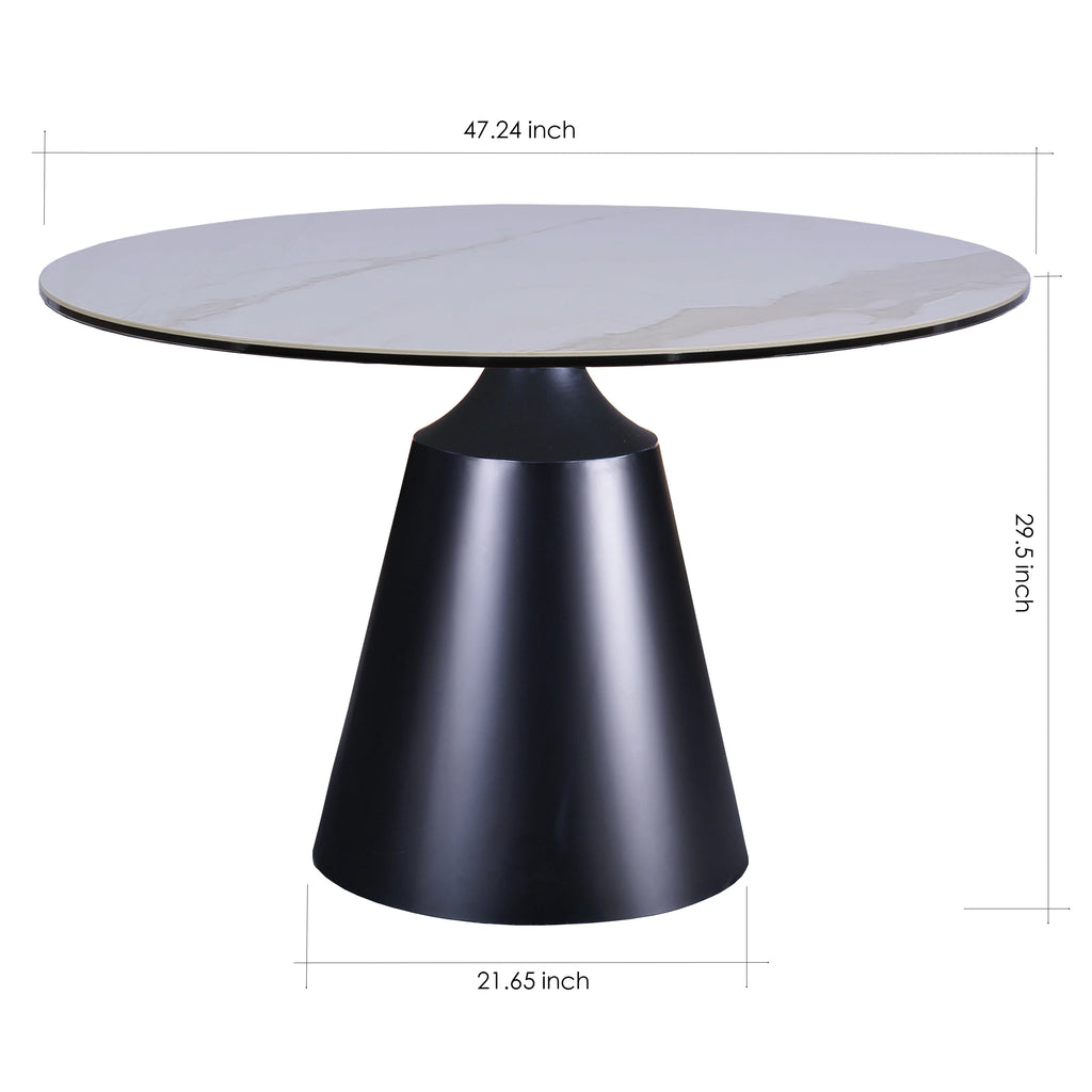 White Ceramic Top Dining Table Y678