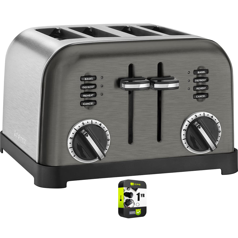4-Slice Black Metal Toaster L803301