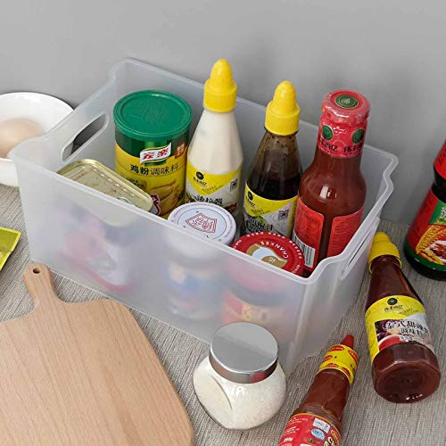Plastic Stackable Fridge Storage Basket, Matte Transparent, 4 Packs T89691