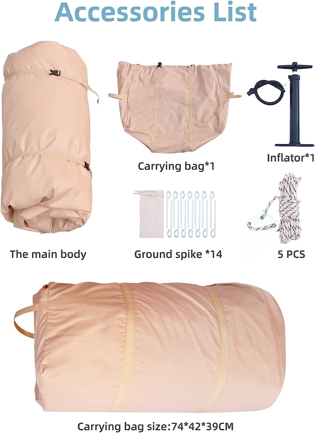 Large Inflatable Oxford Air Tent for 4-6 Persons U289884