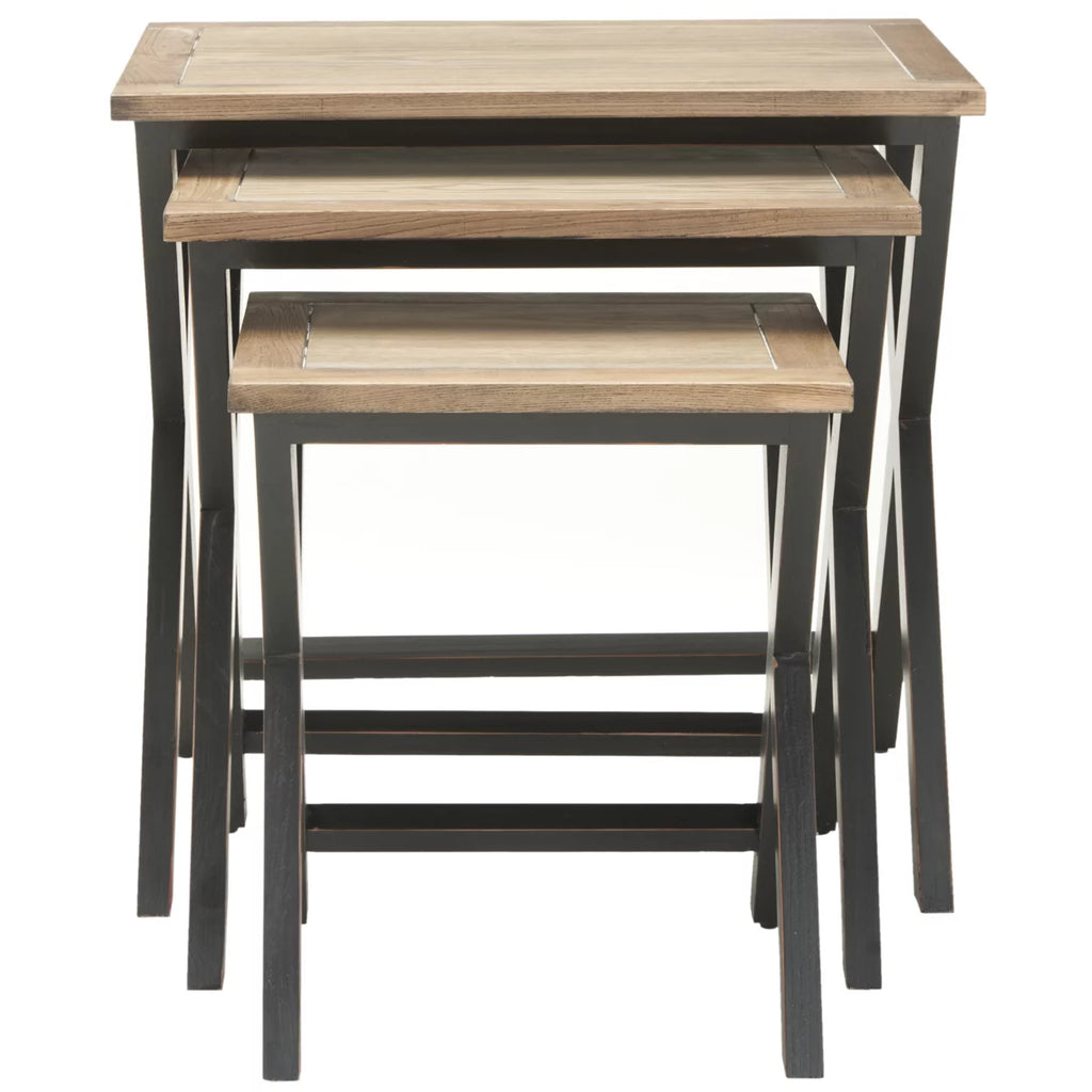 Black Oak Stacking Tray Tables G983127