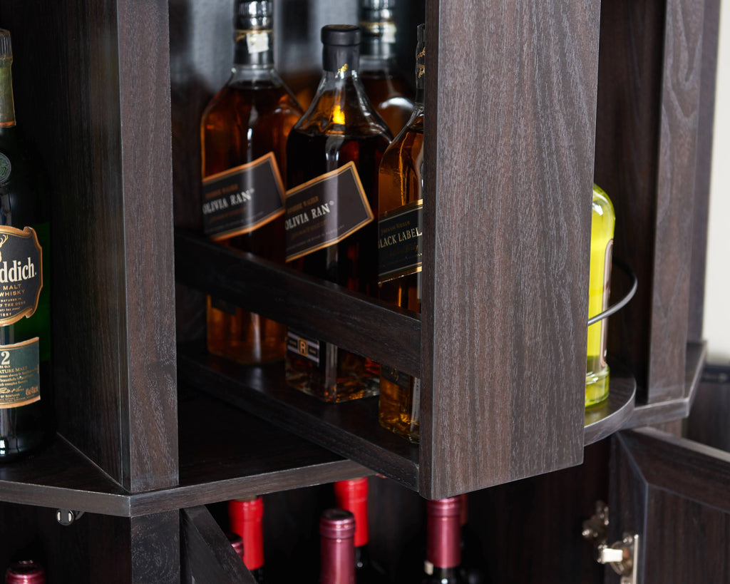 Black Corner Bar Cabinet S6559