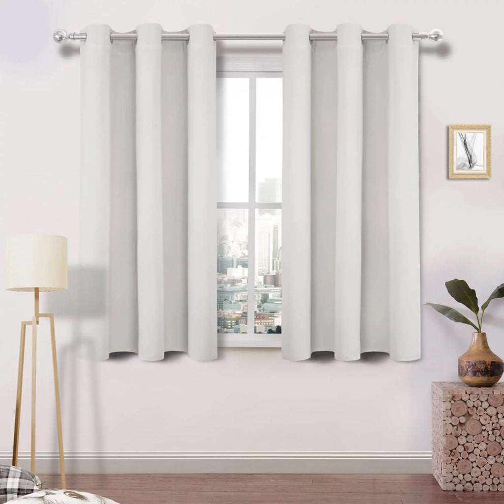 Cream Full Blackout Thermal Insulated Curtains 2 Panels Q5742
