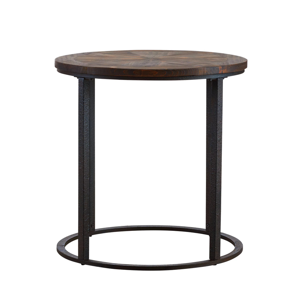 Round Industrial End Table 24 x 24 X770430
