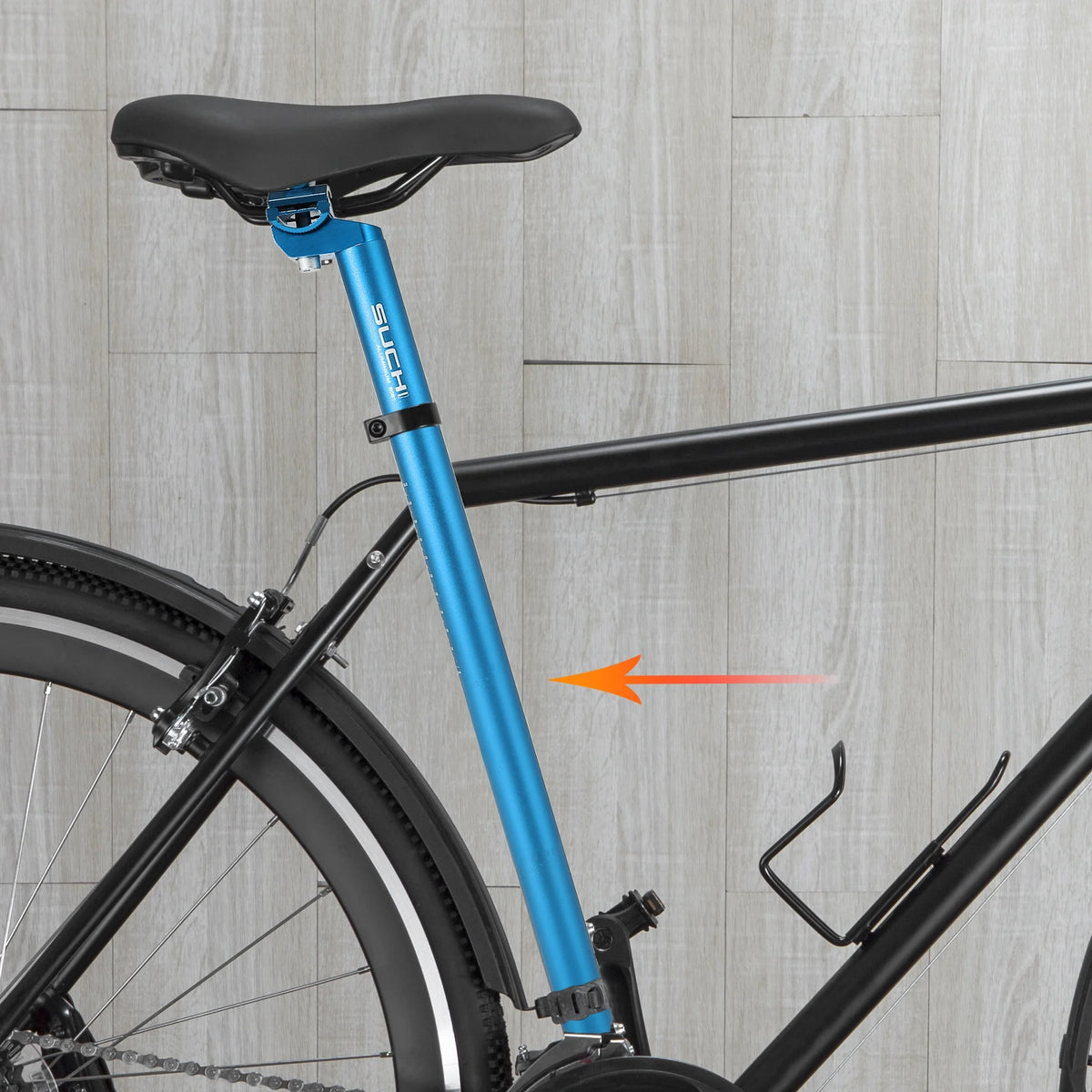 Blue Aluminum Alloy Adjustable Bike Seat Post with Clamp C970523