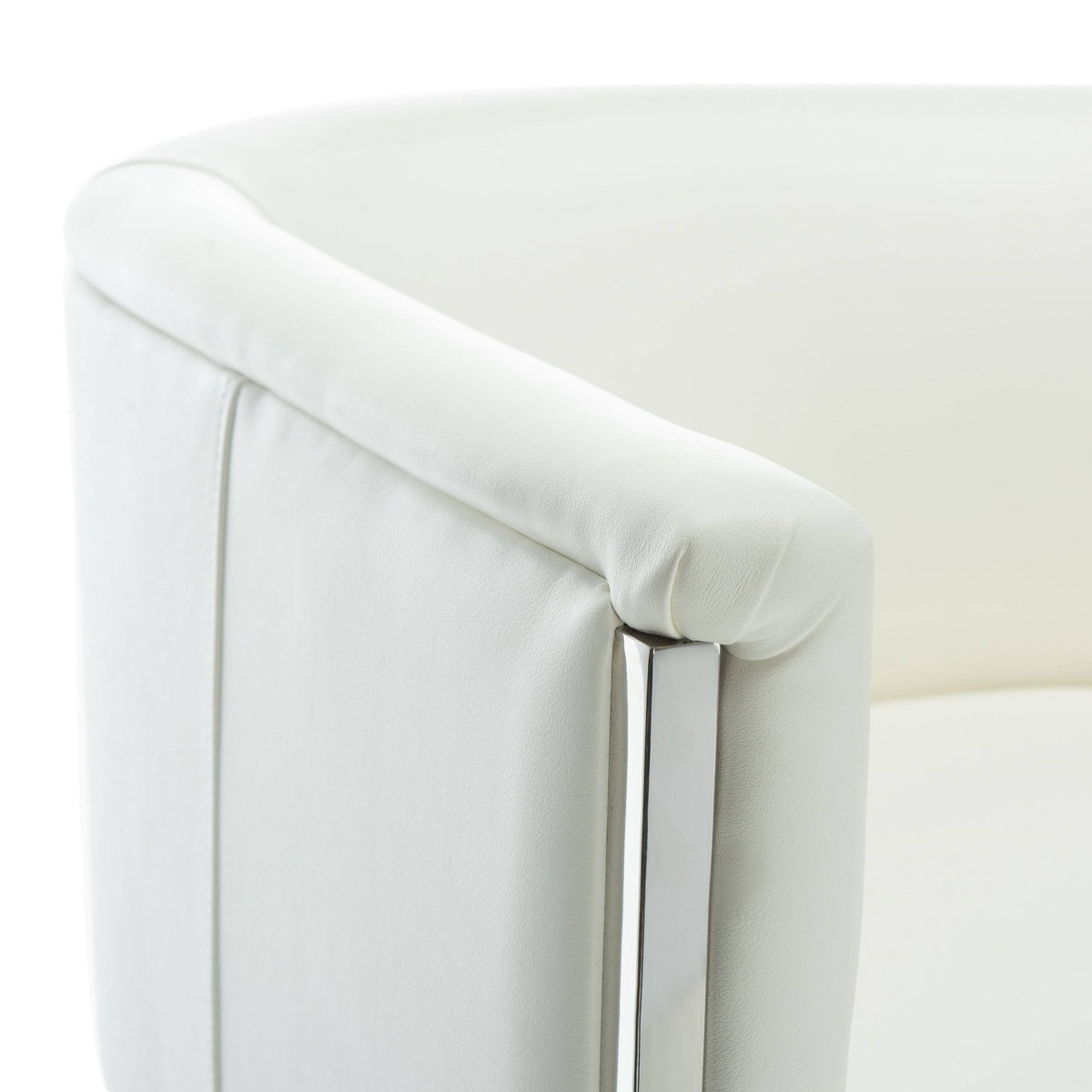 White Leather Bar Stool T7222