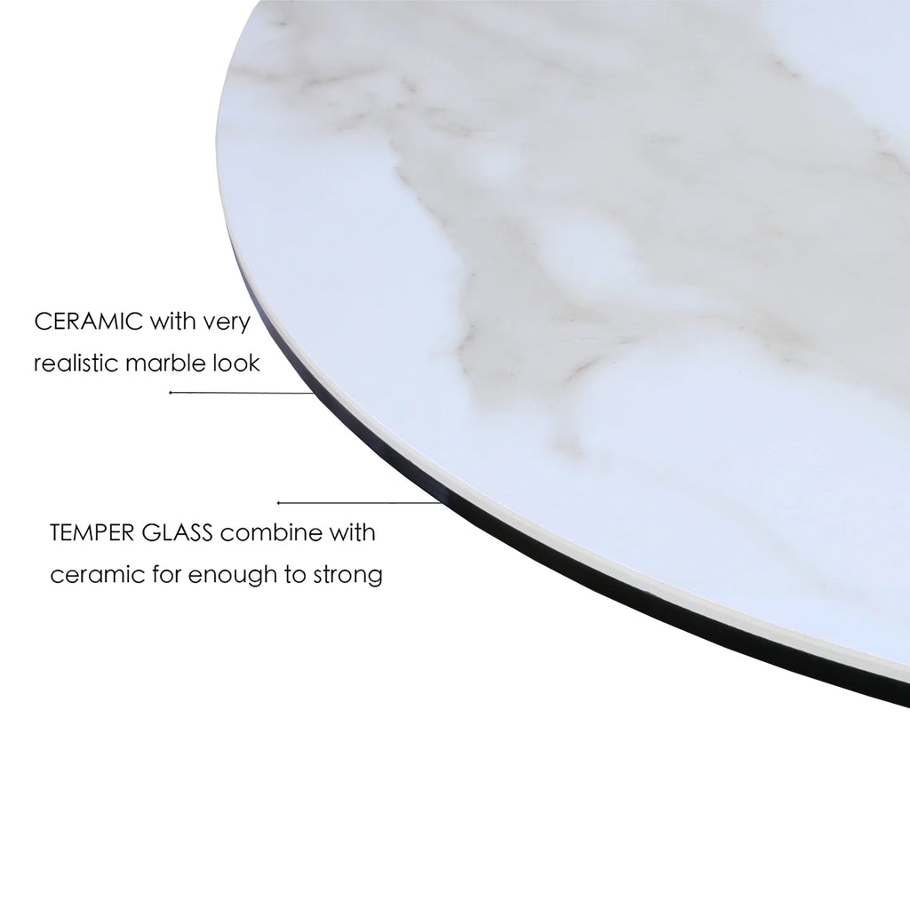 White Ceramic Top Dining Table Y678