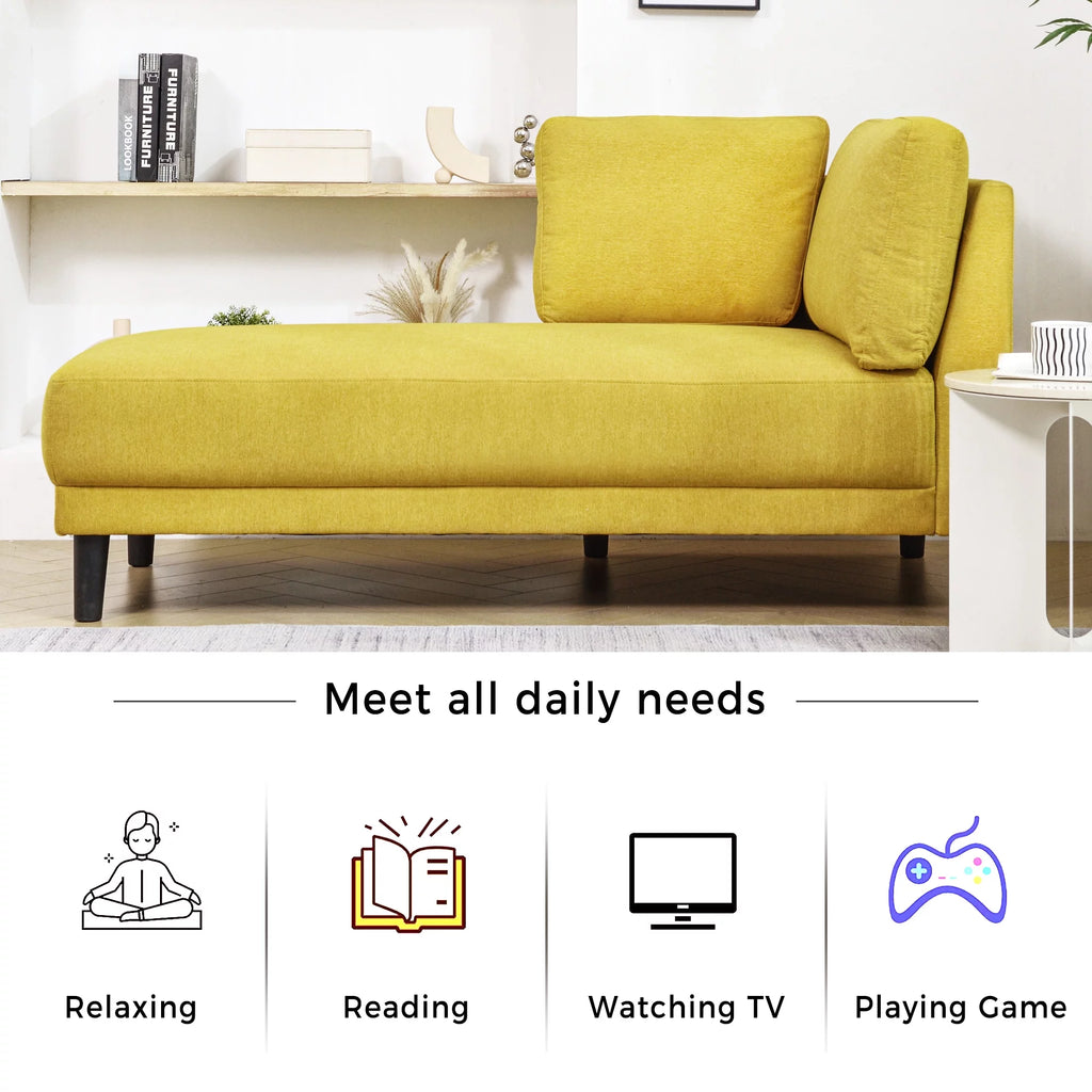 Yellow Chaise Lounge Chairs with Arms I1892