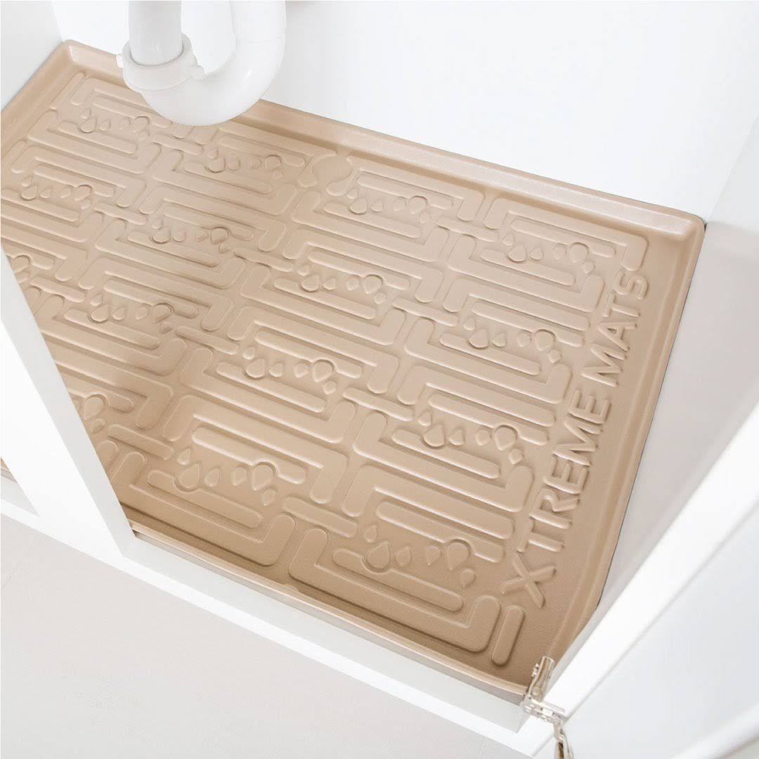 Beige 37 x 22 inch Under Sink Kitchen Cabinet Mat Q433151