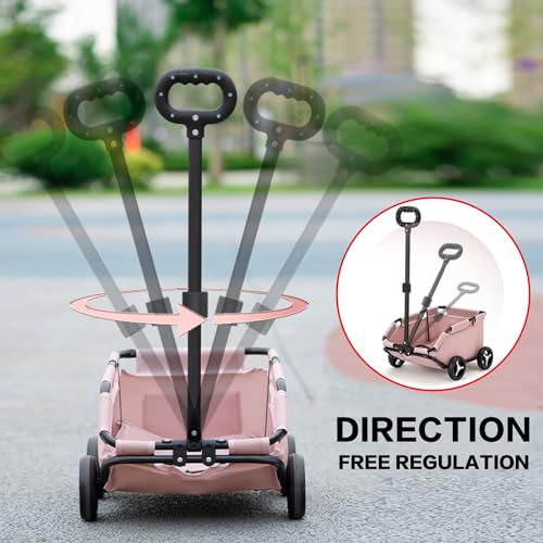 Pink 4 Wheels Folding Pet Stroller B392