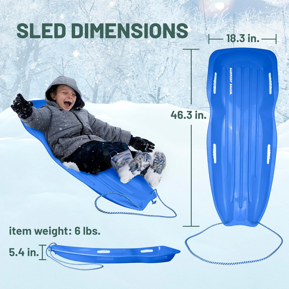 Flexible Plastic Toboggan Snow Sled T9920