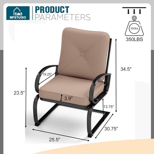 Red Patio Bistro Chairs with Removable Cushion Seat, Metal Frame K720