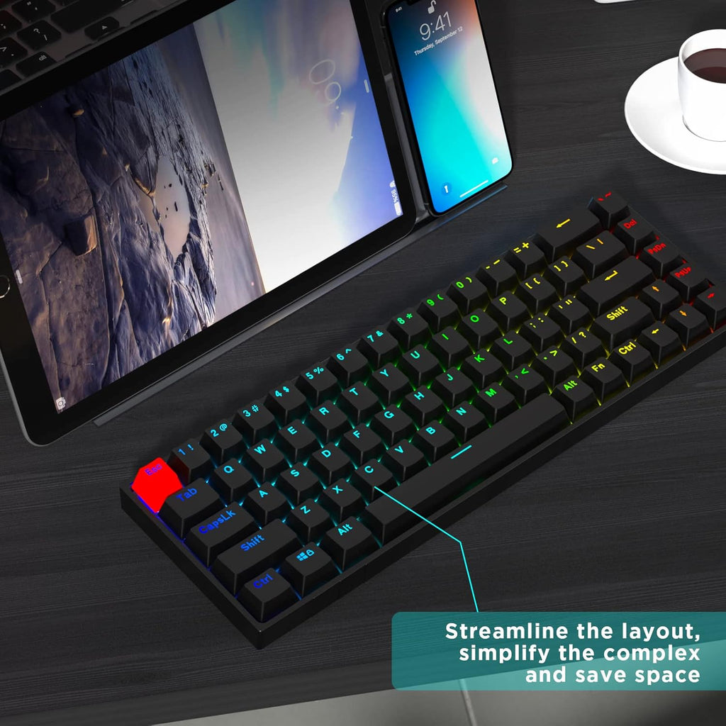 Portable 60% RGB Backlit Mechanical Gaming Keyboard C429