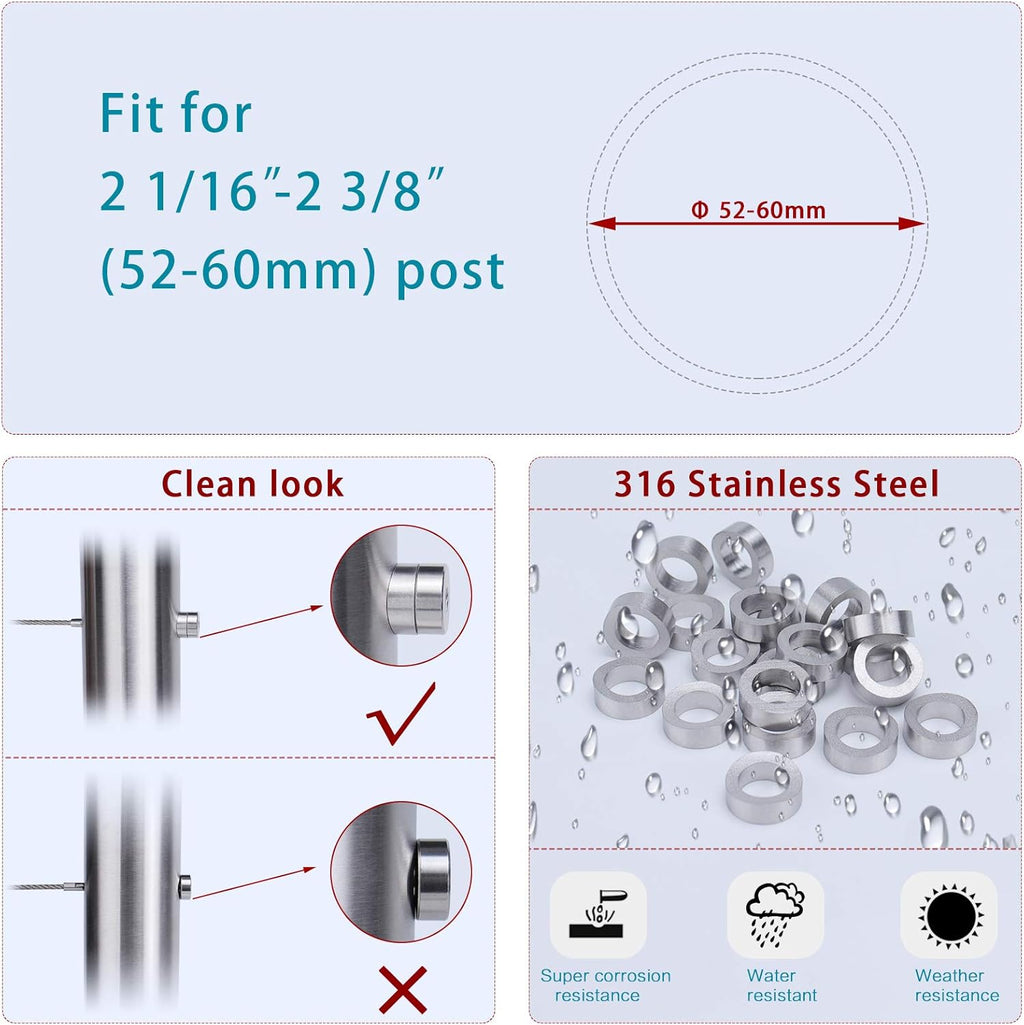 20 Pack Curved Washer for Round Cable Railing Post R159386