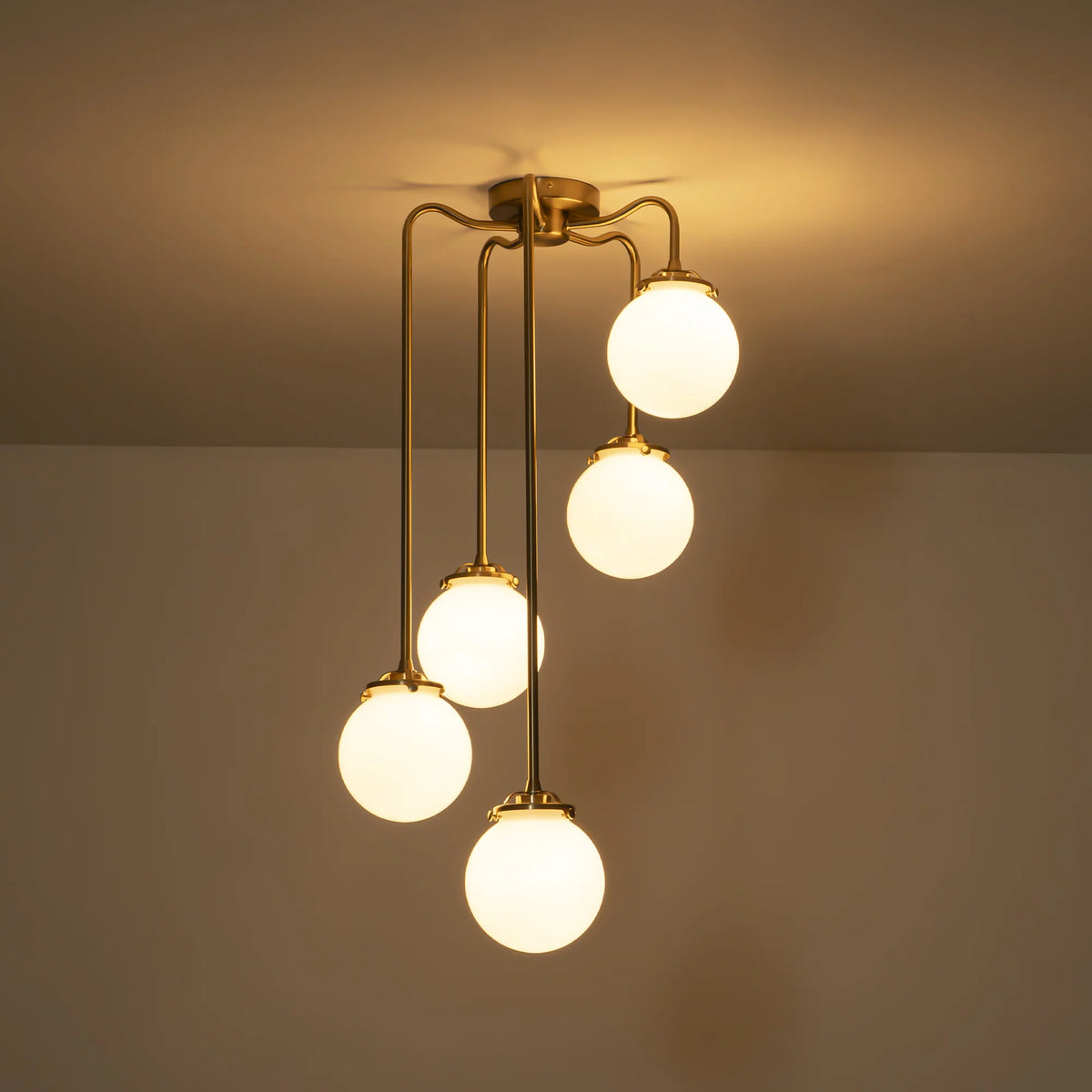 Milk White Glass Bubble Chandelier G115