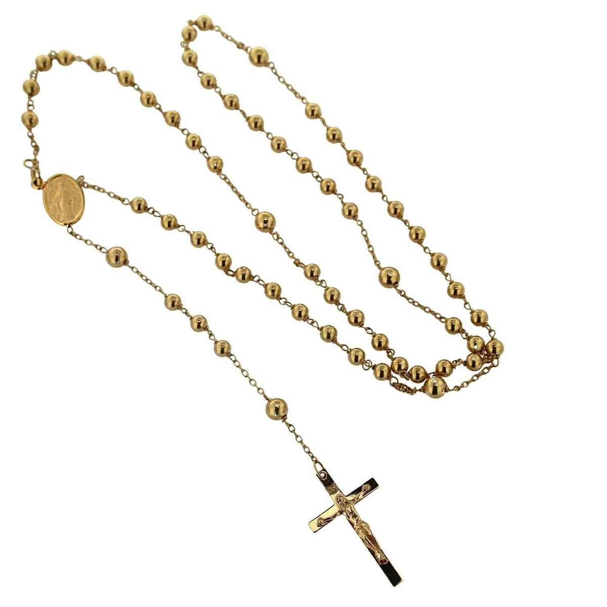 22 inches Solid Gold Rosary Necklace G262