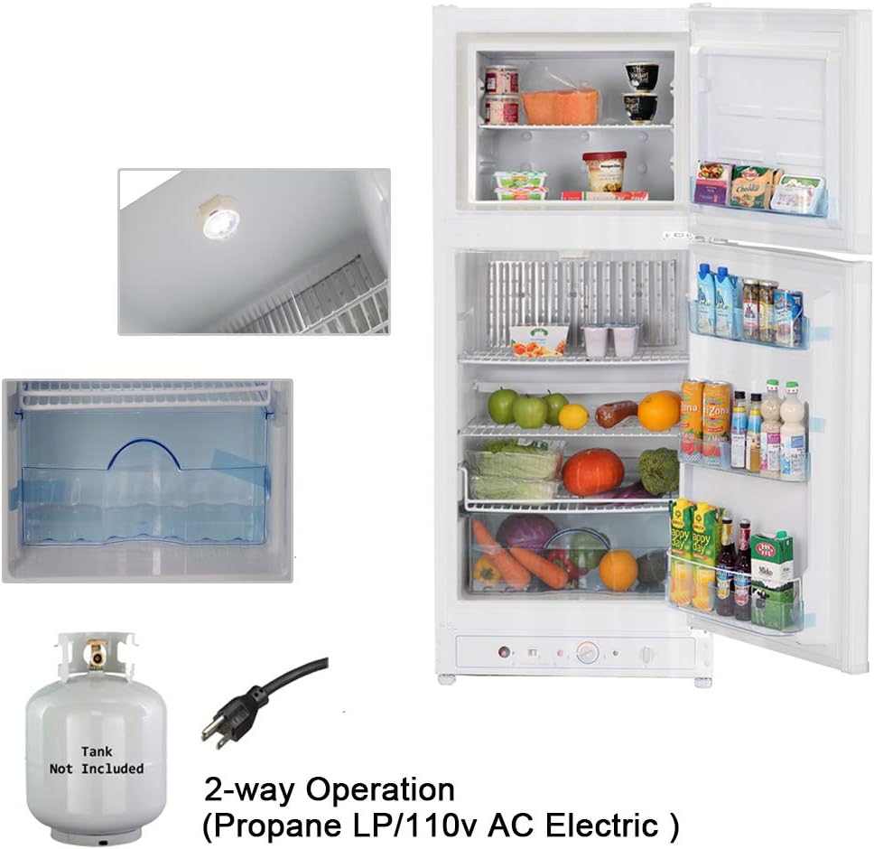 6.1 Cu.ft White Propane Refrigerator with Freezer Z474
