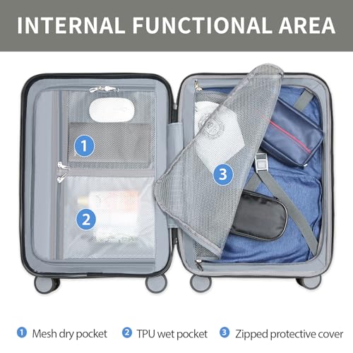 Light Purple 20-Inch Hardside Expandable Carry On Luggage V4526