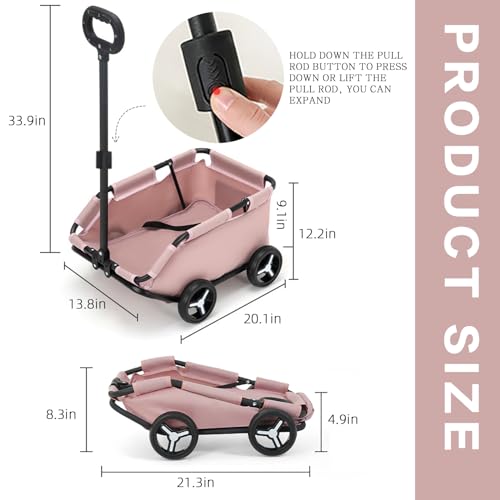 Pink 4 Wheels Folding Pet Stroller B392