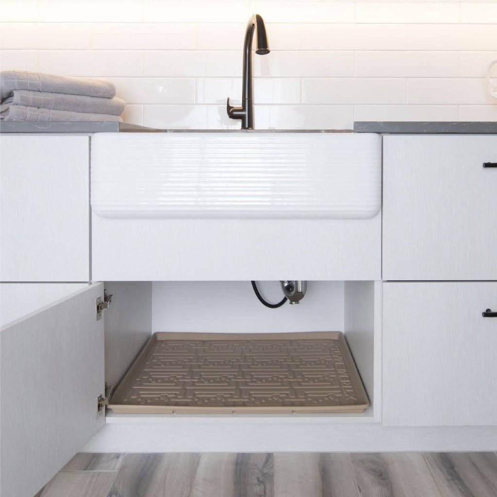 Beige 37 x 22 inch Under Sink Kitchen Cabinet Mat Q433151