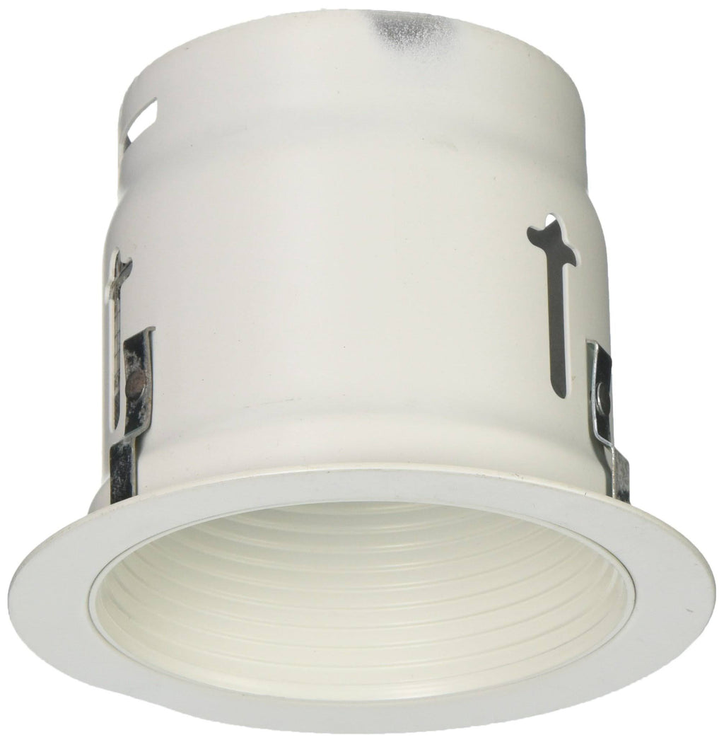 3-3/4 inch Round Matte White Down Light Step Reflector Baffle Trim W6789