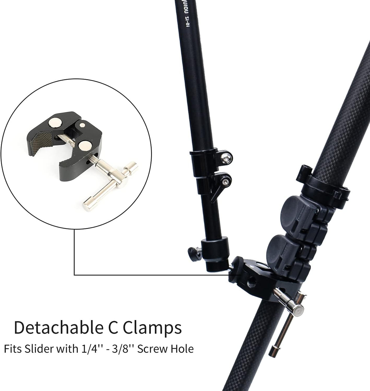 Camera Slider Support Arm Adjustable Length 23”-37.5” Pack-2 Q222