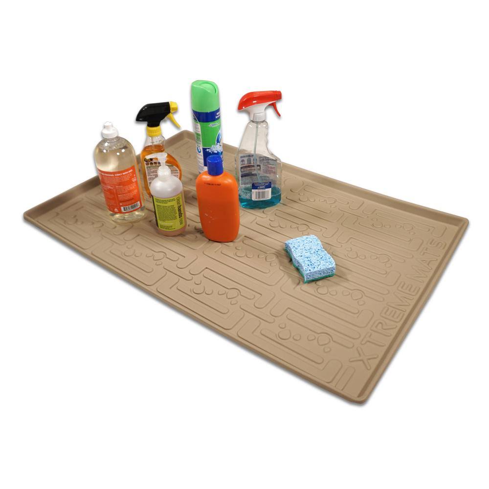 Beige 37 x 22 inch Under Sink Kitchen Cabinet Mat Q433151