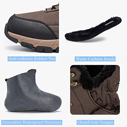 Waterproof Fur Lined Non-slip Ankle High-top Snow Boots P4743