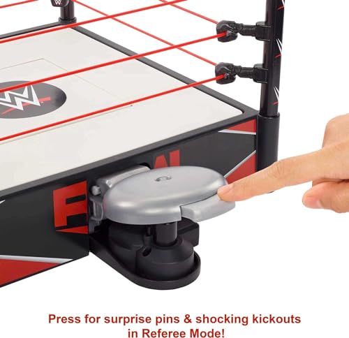 WWE Wrekkin' Kickout Ring Playset with Launcher, Crane, Championship, 13-inch x 20-inch J46232