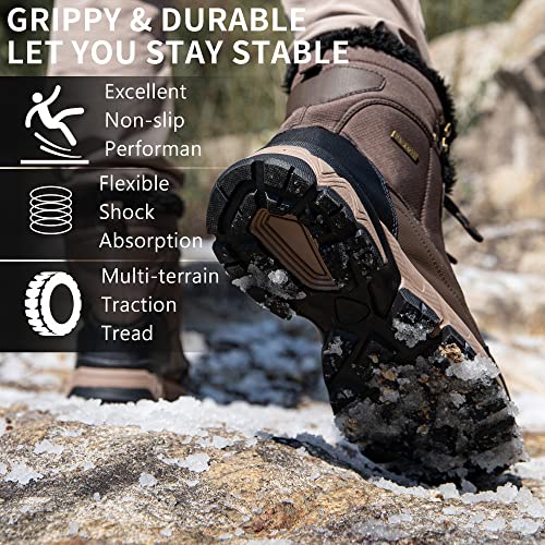 Waterproof Fur Lined Non-slip Ankle High-top Snow Boots P4743