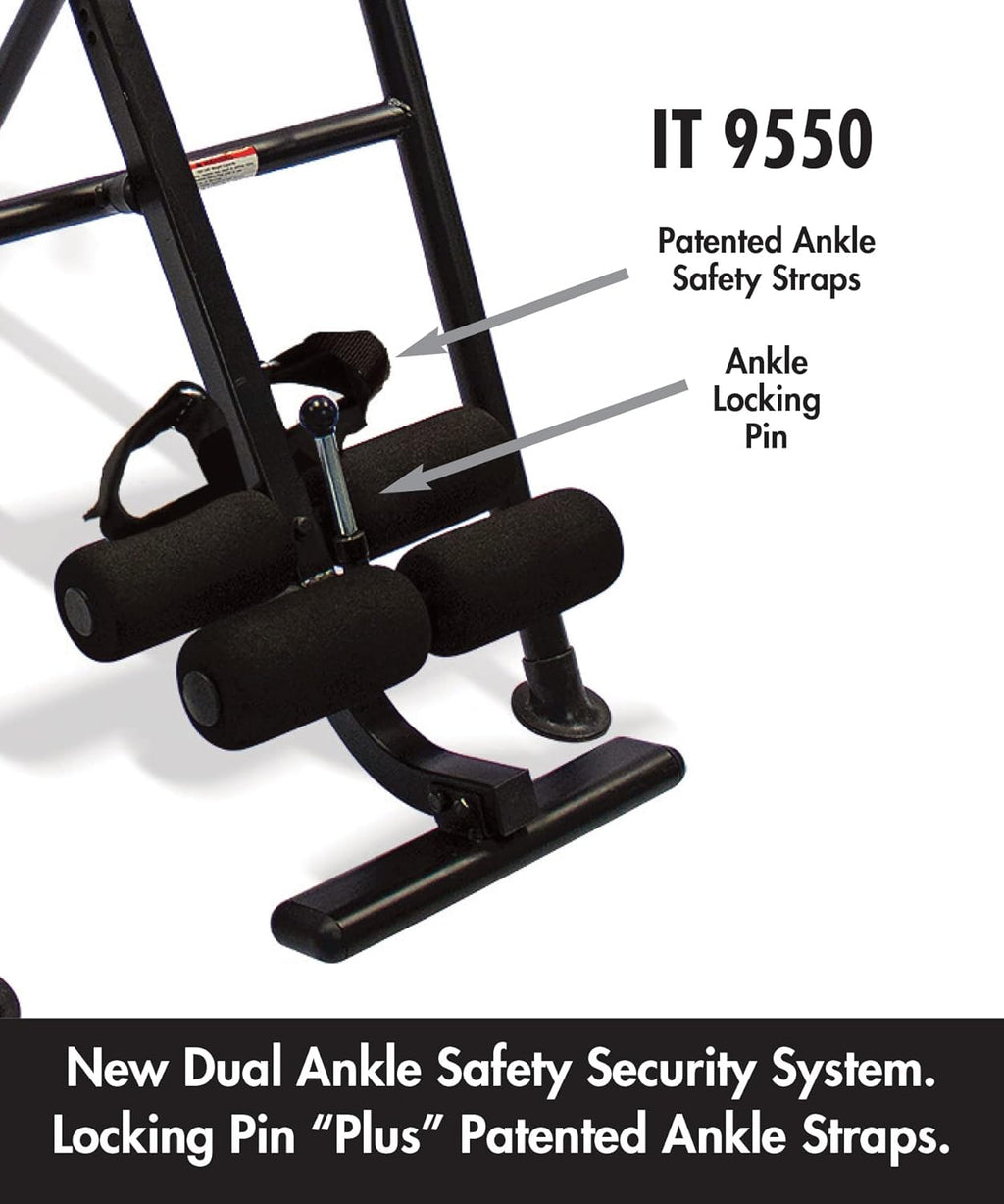 Red Heavy Duty Inversion Table with Adjustable Head Rest & Lumbar Support Pad X5652
