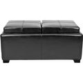 Birchwood Bicast Leather Upholstered Double Tray Ottoman I368873