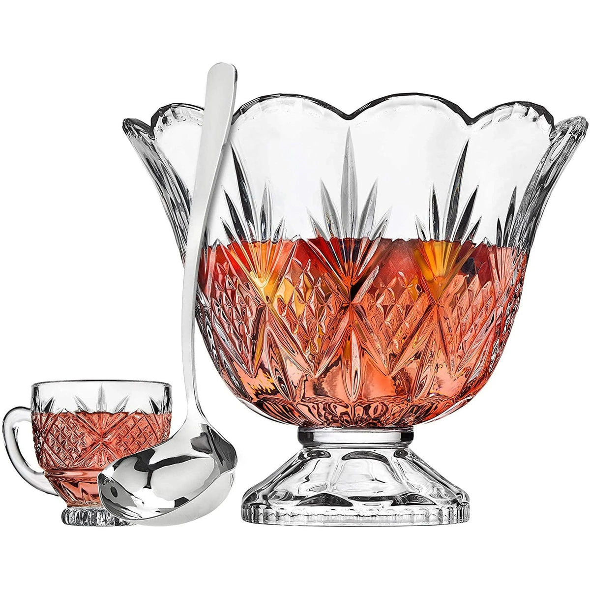 10 Piece Punch Bowl & Punch Glass Set O1503
