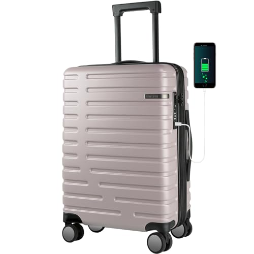 Light Purple 20-Inch Hardside Expandable Carry On Luggage V4526