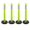 Portable Polyethylene Delineator Post with Rubber Base Set of 4 Lime O146881