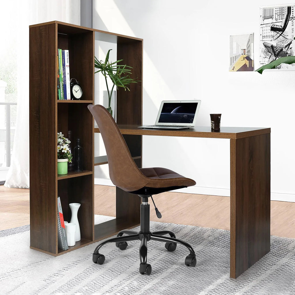2 In 1 L Shape Computer Desk with Shelves M851015