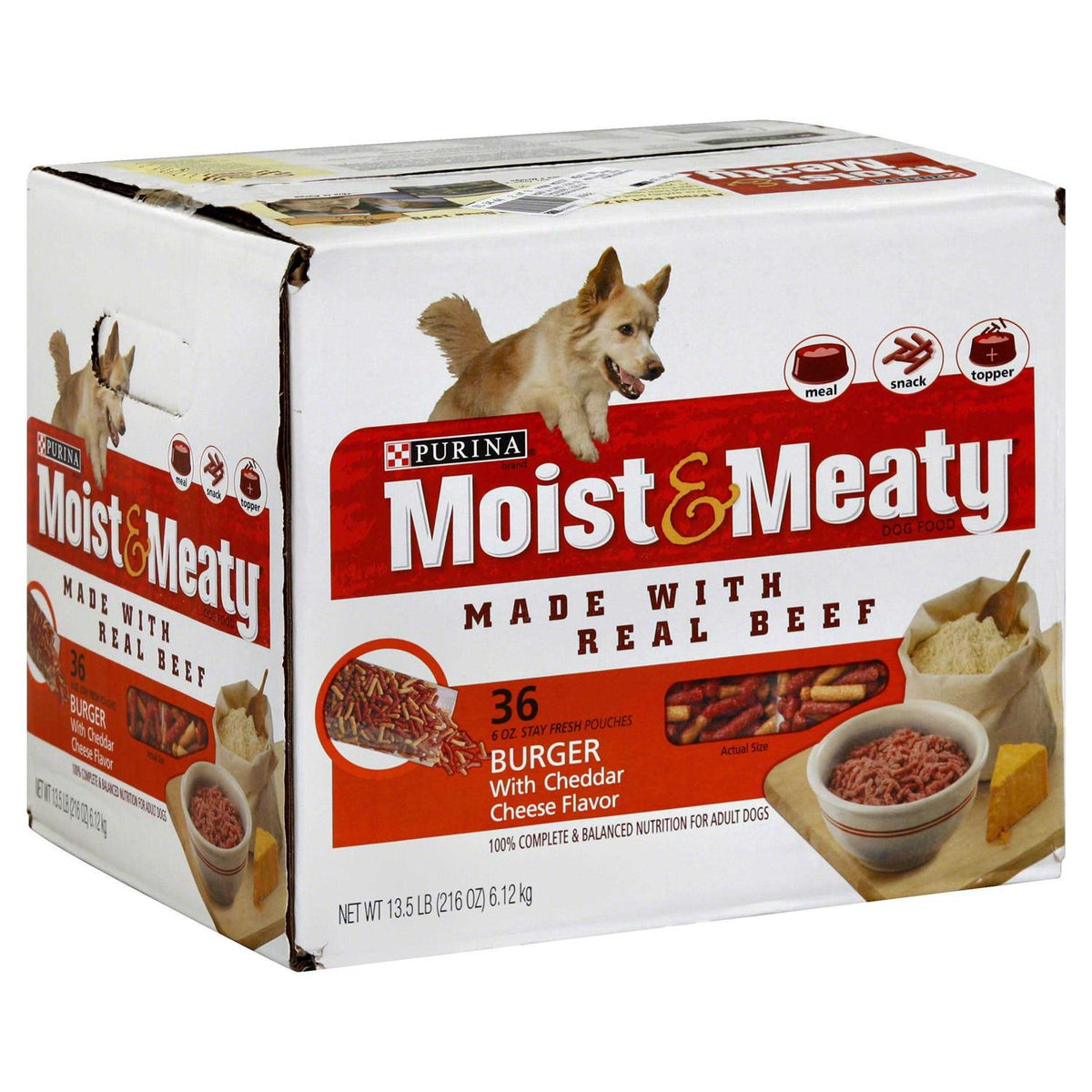 Moist & Meaty Burger Cheddar Cheese Flavor Dry Dog Food F72283