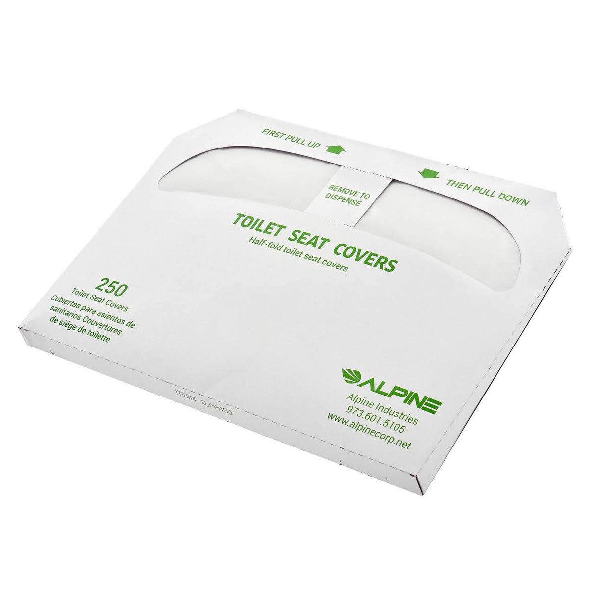 White Flushable Half-Fold Toilet Seat Covers 250 Sheets per Pack 20-Pack J773