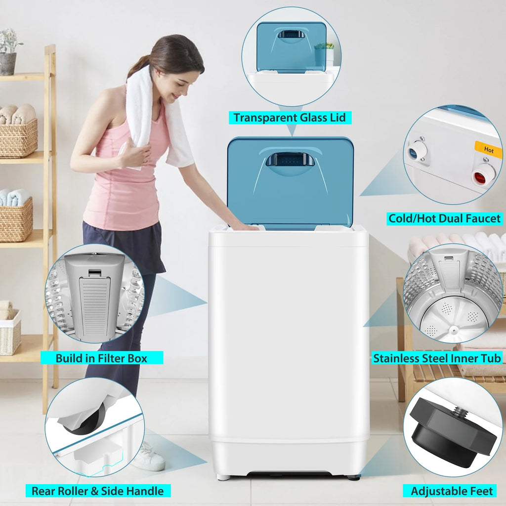 17.8lb Portable Washer and Dryer Combo with LED Display K861957