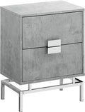 Grey Cement Chrome Metal Accent Table U714598