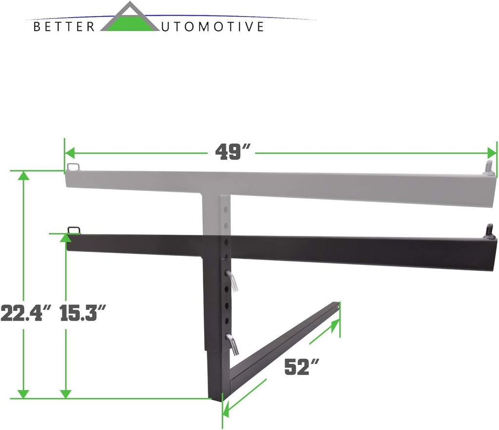 2" Truck Bed Trailer Hitch Mount Extender 500 LBS Capacity Utility Adjustable Universal Pick Up Extension Rack P2660
