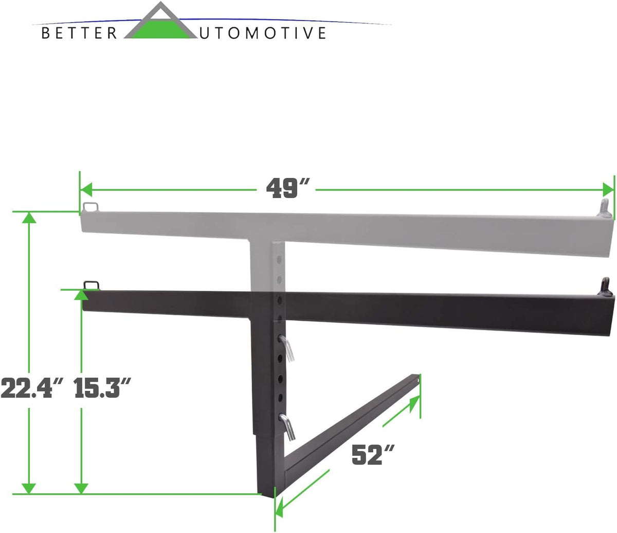 2" Truck Bed Trailer Hitch Mount Extender 500 LBS Capacity Utility Adjustable Universal Pick Up Extension Rack P2660